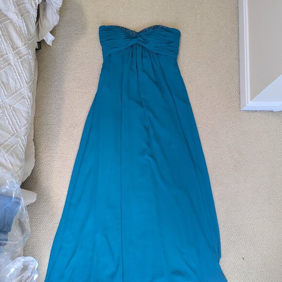 Sweetheart Turquoise Floor length dress - Picture 1 of 3